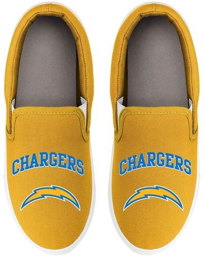 FOCO Los Angeles Chargers Big Logo Slip-on Sneakers - Yellow