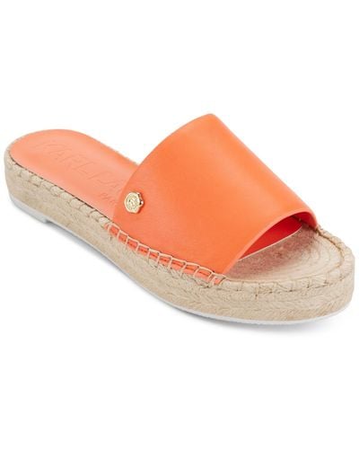 Karl Lagerfeld Carsten Espadrille Slide Sandals - Orange