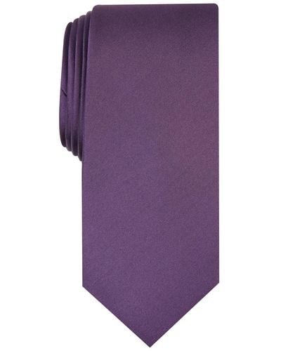 Alfani Solid Texture Slim Tie - Purple