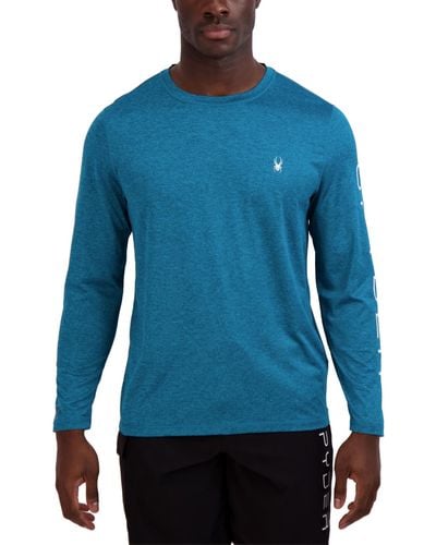 Spyder Long-sleeve Raglan Logo Swim T-shirt - Blue