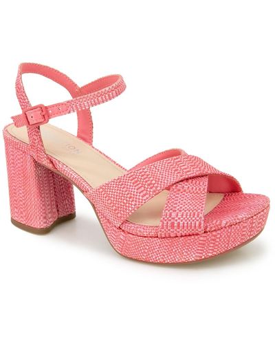Kenneth Cole Reeva Platform Heeled Dress Sandals - Pink