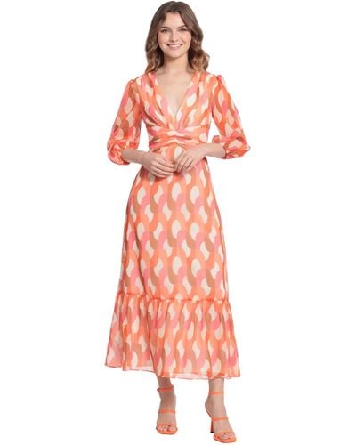 Donna Morgan Geo-print Maxi Dress - Pink
