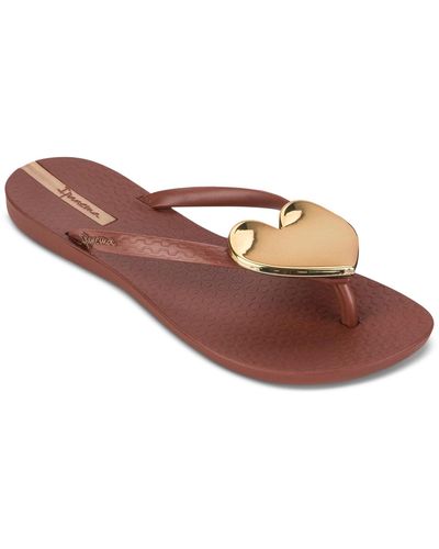 Ipanema Wave Heart Sparkle Flip-flop Sandals - Brown