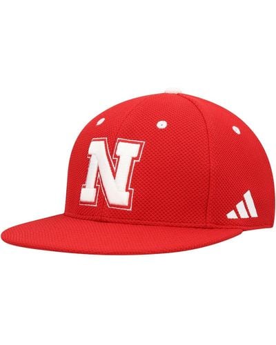 adidas Nebraska Huskers On-field Baseball Fitted Hat - Red