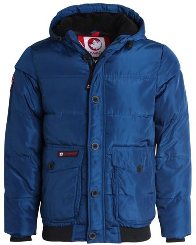 canada weather gear Machine Washable High Neck Puffer Jacket - Blue