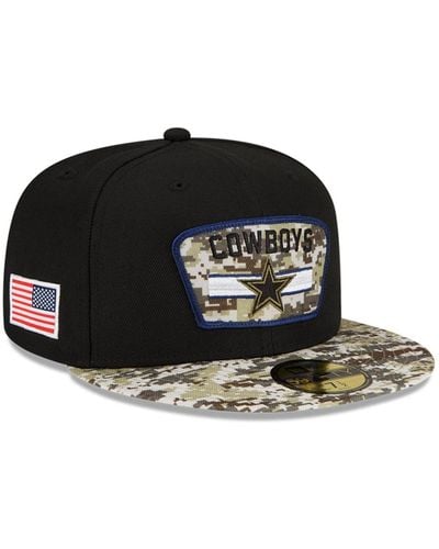 KTZ Black And Camo Dallas Cowboys 2021 Salute To Service 59fifty Fitted Hat