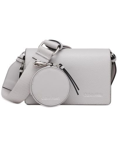 Calvin Klein Millie Double Zip Crossbody Bag - Gray