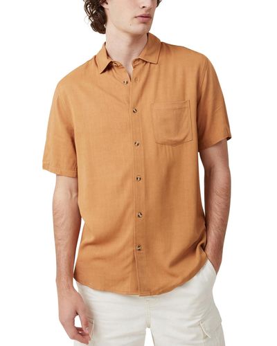 Cotton On Cuban Short Sleeve Shirt - Natural
