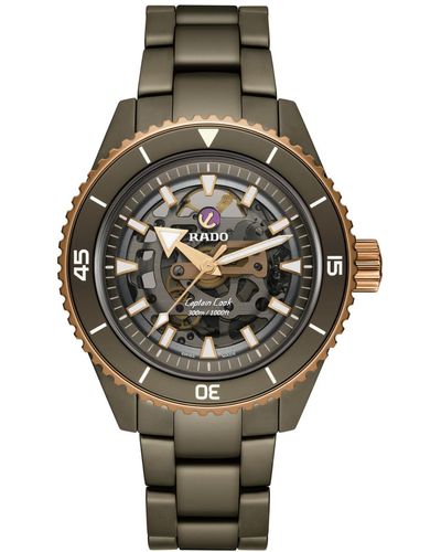 Rado Swiss Automatic Captain Cook Green High-tech Ceramic Bracelet Watch 43mm - Gray
