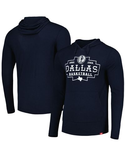 Sportiqe And Dallas Mavericks Rowan Tri-blend Long Sleeve Hoodie T-shirt - Blue