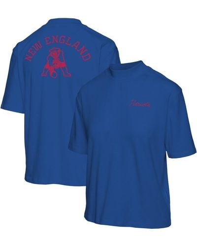 Junk Food New England Patriots Half-sleeve Mock Neck T-shirt - Blue