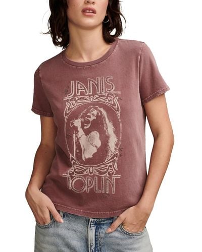 Lucky Brand Janis Joplin Crewneck Cotton T-shirt - Purple