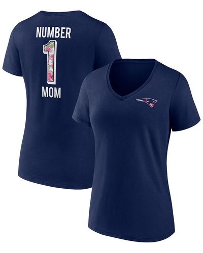 Fanatics New England Patriots Team Mother's Day V-neck T-shirt - Blue
