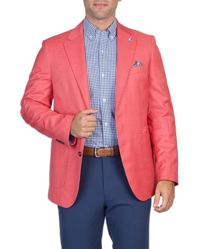 Tailorbyrd Cross Dyed Solid Sportcoat - Red