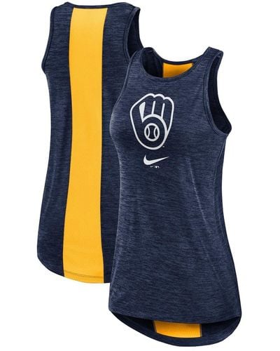 Nike Milwaukee Brewers Right Mix High Neck Tank Top - Blue