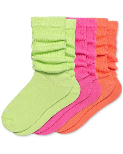 Hue 3-pk. Slouch Socks - Green