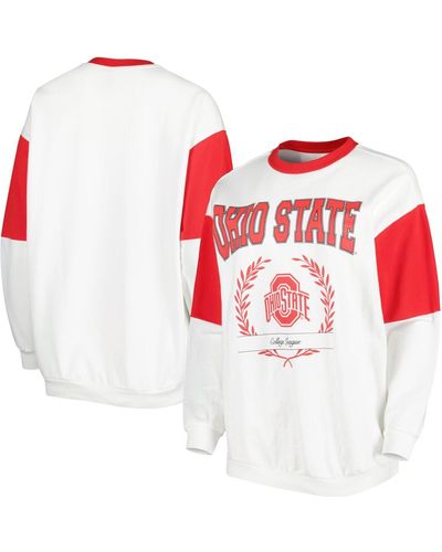 Gameday Couture Ohio State Buckeyes It's A Vibe Dolman Pullover Sweatshirt - White