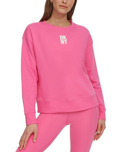 DKNY Sport Puff-logo Long-sleeve Sweatshirt - Pink