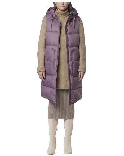 Andrew Marc Kerr Horizontal Rail Quilted Matte Shell Puffer Vest - Purple
