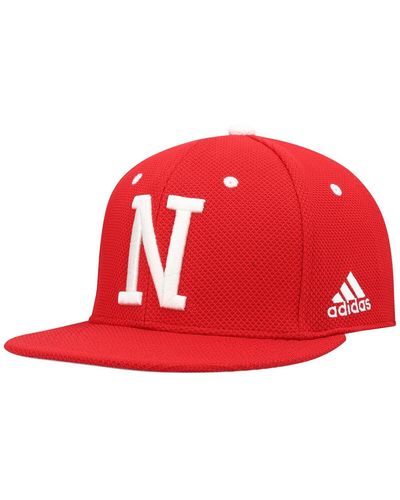 adidas Nebraska Huskers On-field Baseball Fitted Hat - Red
