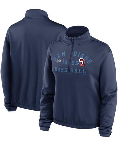 Nike San Diego Padres Rewind Splice Half-zip Sweatshirt - Blue