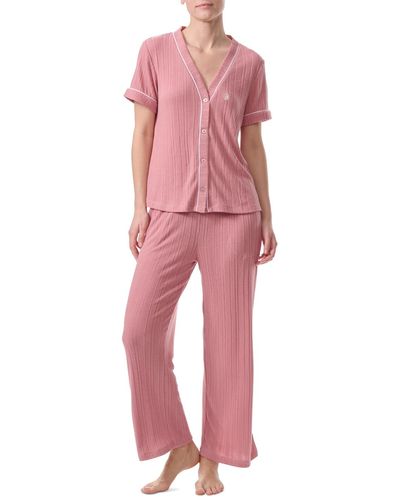 Tommy Hilfiger 2-pc. Short-sleeve Pajamas Set - Red