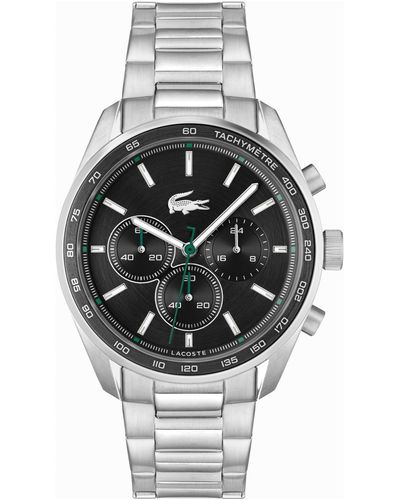 Lacoste Chronograph Vancouver Stainless Steel Bracelet Watch 44mm - Gray