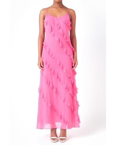 Endless Rose Slip Ruffled Dress - Pink