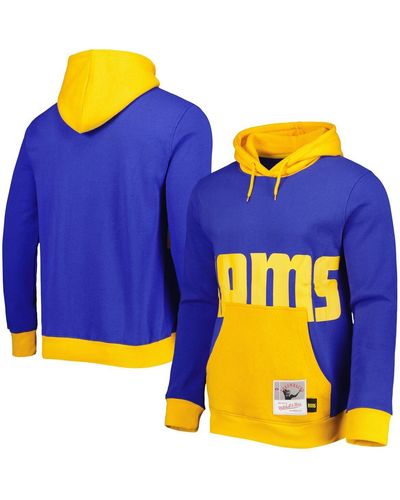 Mitchell & Ness Los Angeles Rams Big Face 5.0 Pullover Hoodie - Blue