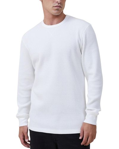 Cotton On Chunky Waffle Long Sleeve T-shirt - White