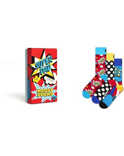 Happy Socks 3-pack Father's Day Gift Set - White