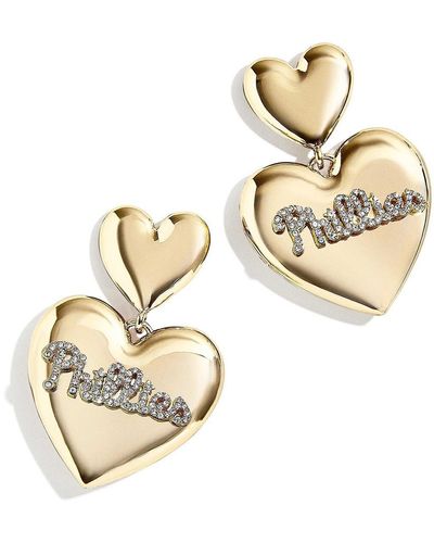 WEAR by Erin Andrews X Baublebar Philadelphia Phillies Heart Statement Drop Earrings - Metallic