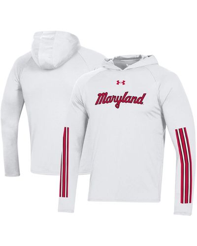 Under Armour Maryland Terrapins Throwback Tech Long Sleeve Hoodie T-shirt - White