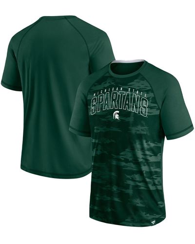 Fanatics Michigan State Spartans Arch Outline Raglan T-shirt - Green