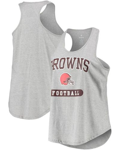 Profile Cleveland Browns Plus Size Team Racerback Tank Top - Gray