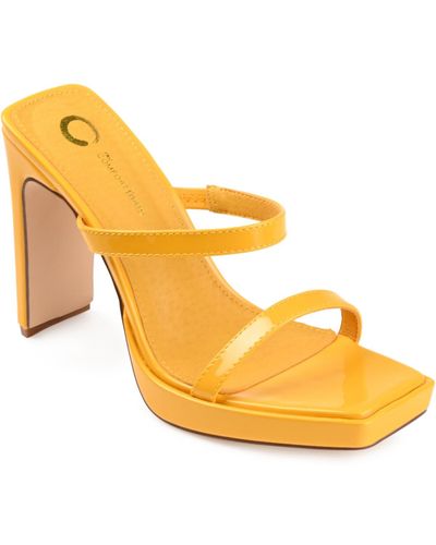 Journee Collection Naivee Square Toe Sandals - Orange