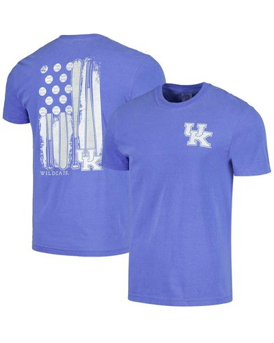 Image One Kentucky Wildcats Baseball Flag Comfort Colors T-shirt - Blue
