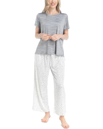 Muk Luks 2-pc. Short-sleeve Pajamas Set - White