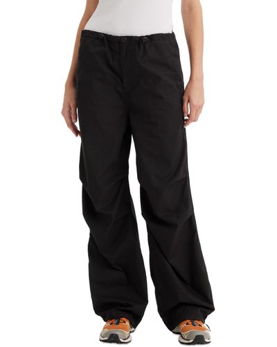 Levi's Solid Drawstring-waist Cotton Parachute Pants - Black