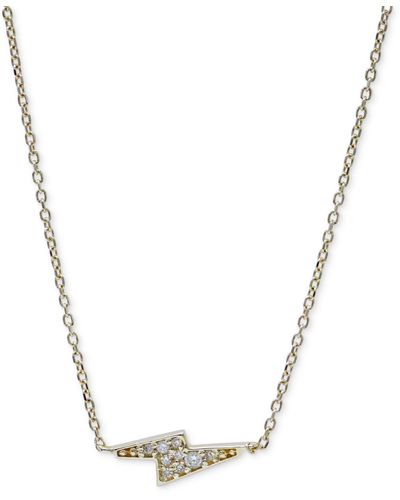 Anzie Diamond Lightning Bolt Pendant Necklace (1/20 Ct. T.w. - Metallic