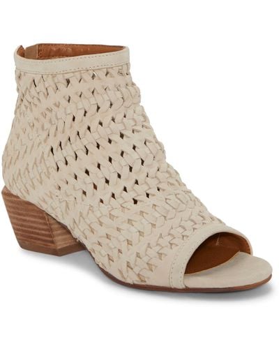 Lucky Brand Mofira Woven Peep Toe Heeled Sandals - Natural