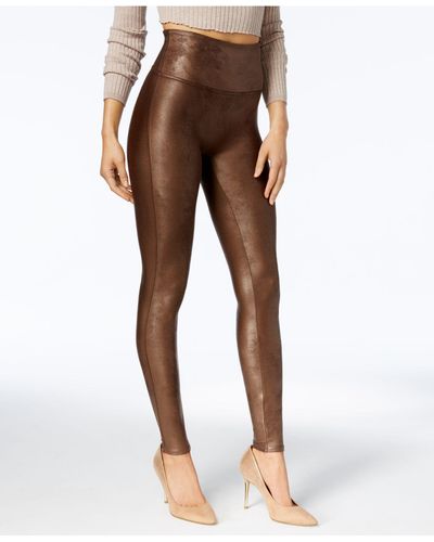 Spanx Faux Leather Leggings - Brown