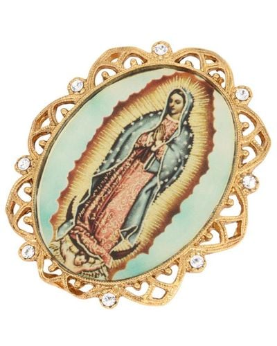 2028 Enamel Our Lady Of Guadalupe Oval Pin - Metallic
