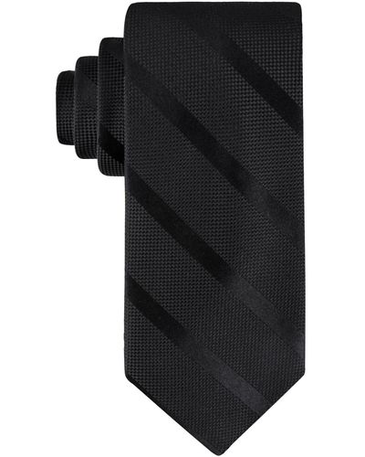 Tommy Hilfiger Solid Textured Stripe Tie - Black