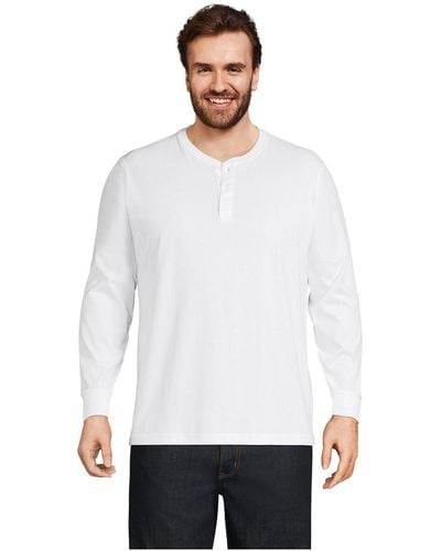 Lands' End Tall Super-t Long Sleeve Henley T-shirt - White