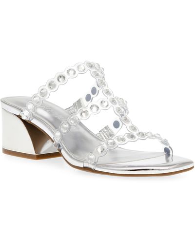 Anne Klein Malti Block Heel Sandals - White