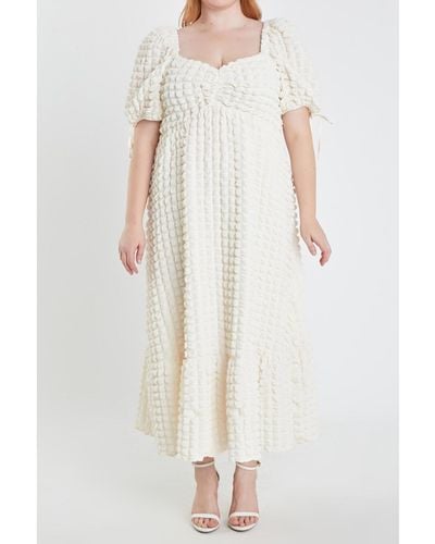 Endless Rose Plus Size Textured Maxi Dress - White