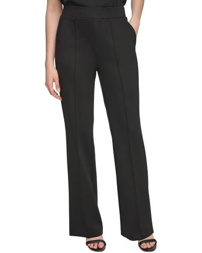 Calvin Klein Seam-front Wide-leg Pants - Black