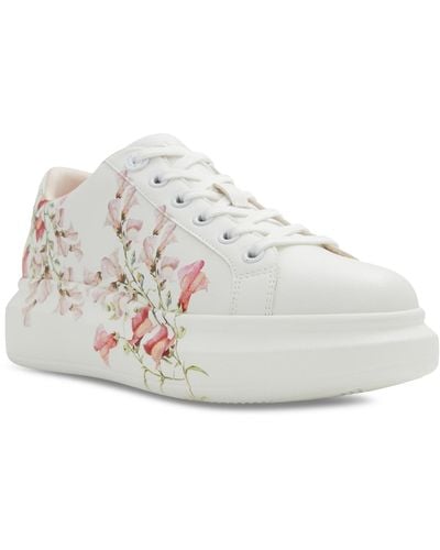 ALDO Peono Floral Lace-up Platform Sneakers - White