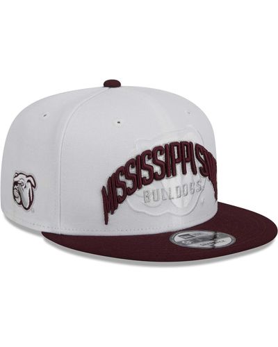KTZ White And Maroon Mississippi State Bulldogs Two-tone Layer 9fifty Snapback Hat - Multicolor